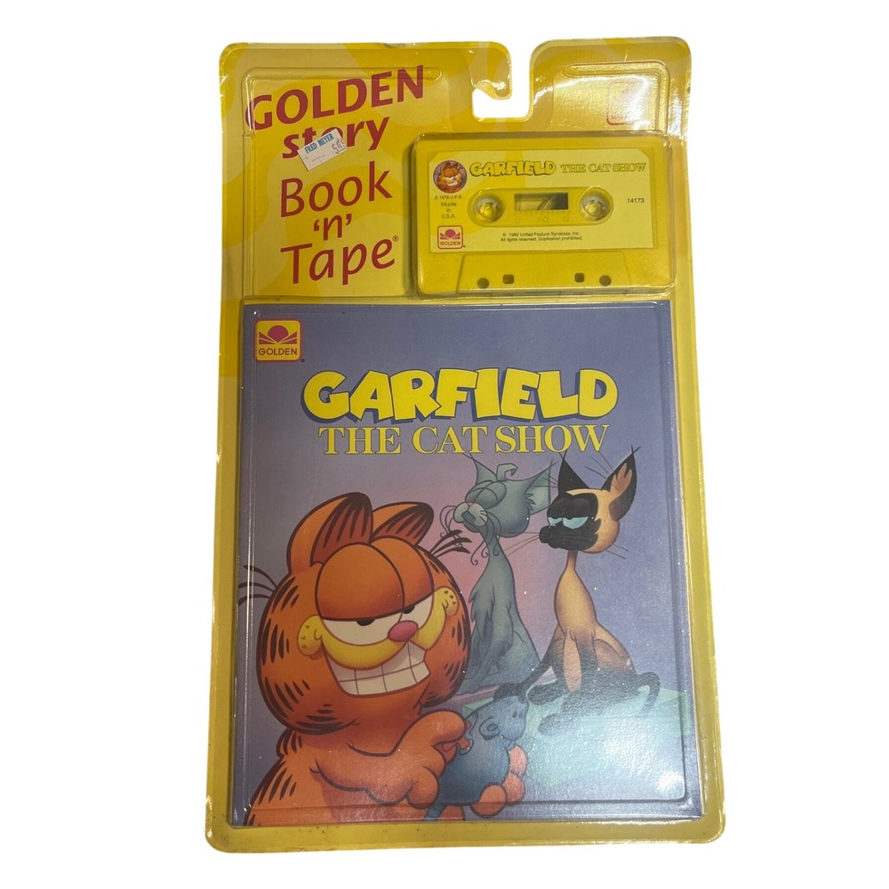 Vintage 1991 Garfield The Cat Show Golden Book n Tape Factory Sealed Cassette
